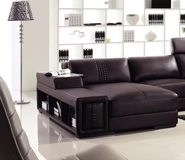 

        
VIG Furniture Divani Casa T132 Mini Sectional Sofa Brown Leather Match 00840729102926
