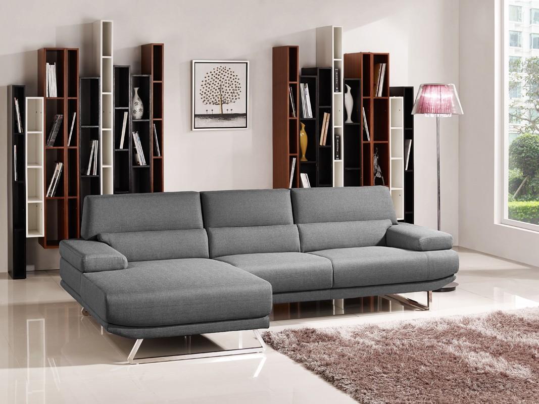 

    
Grey Fabric Sectional Sofa Left Facing Chaise VIG Divani Casa Trinidad Modern
