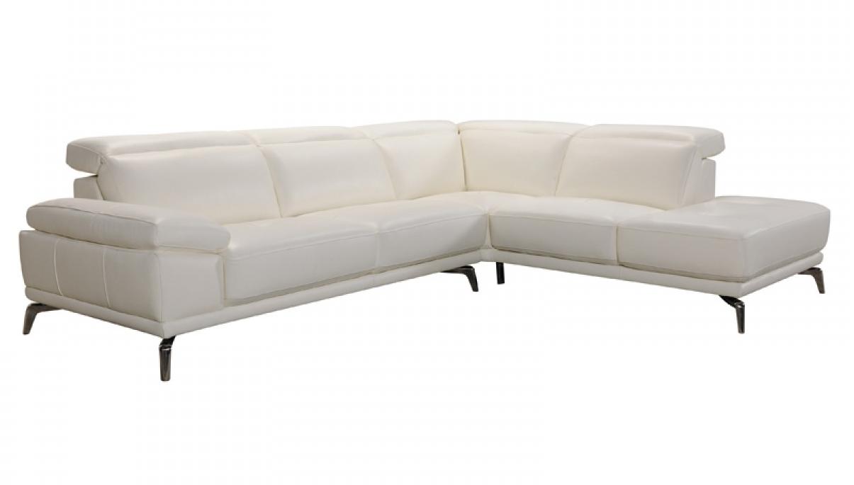 

        
00840729144384White Full Leather Sectional Sofa Right Chaise VIG Divani Casa Tundra Modern
