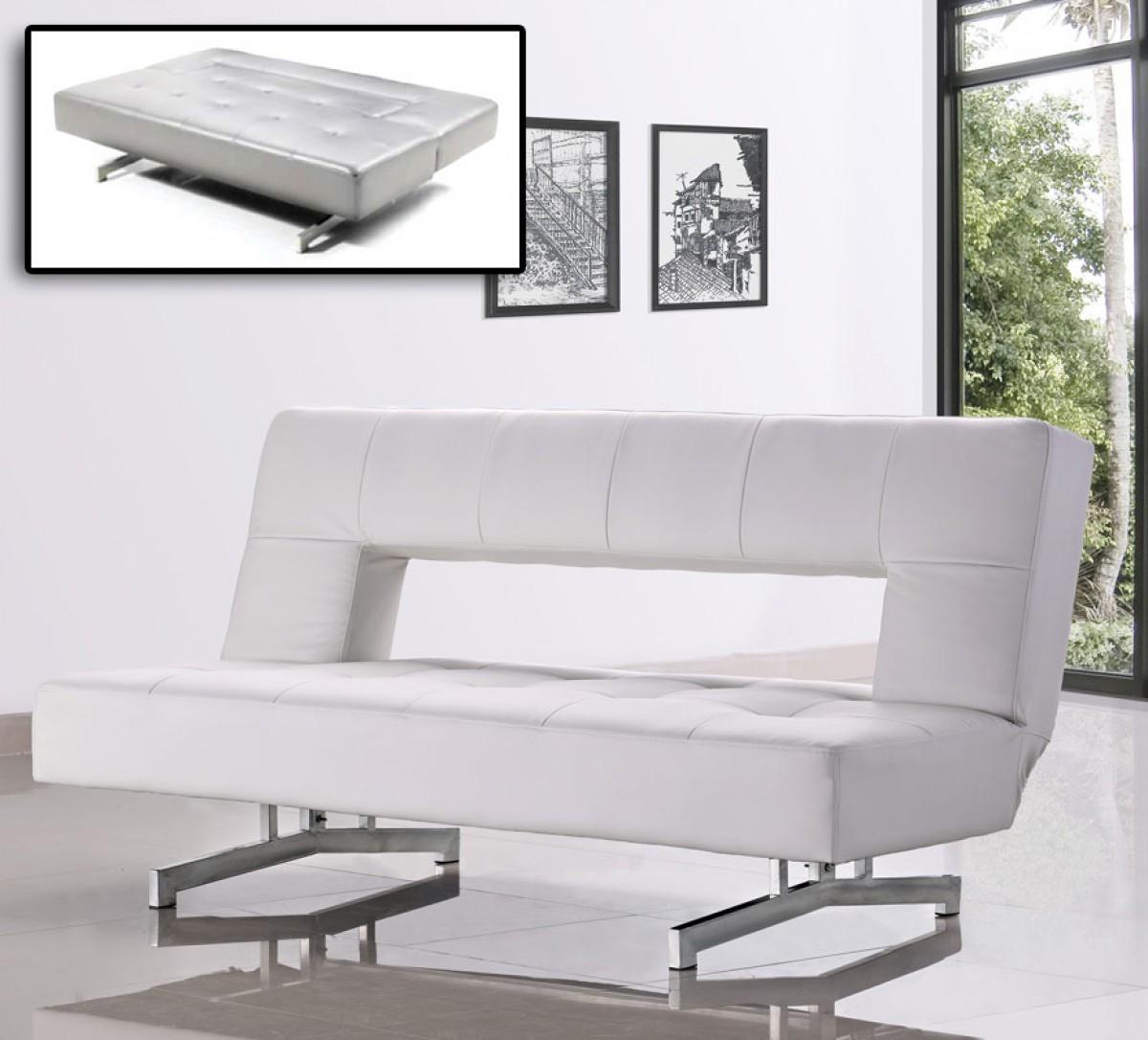 

    
Fold-Out Leatherette Tufted Sofa Bed VIG Divani Casa Wilshire White Modern
