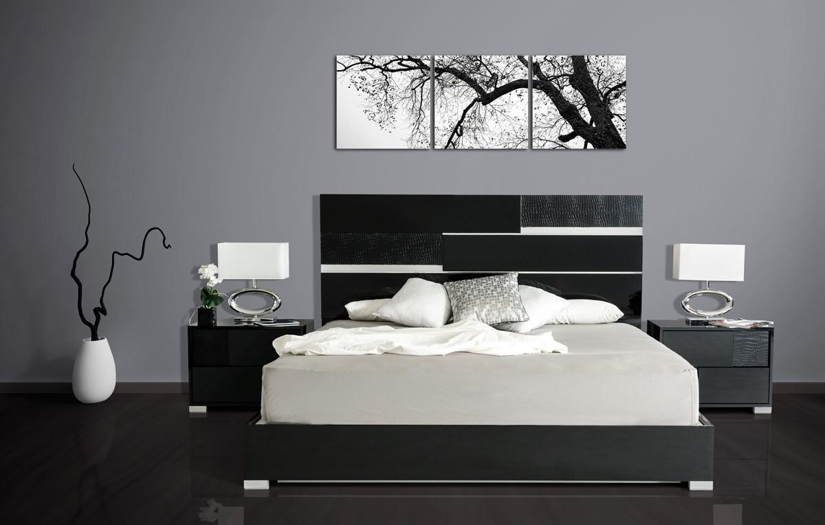 

    
VIG Modrest Ancona Black High Gloss Crocodile Accent California King Bedroom Set 3Pcs Made In Italy
