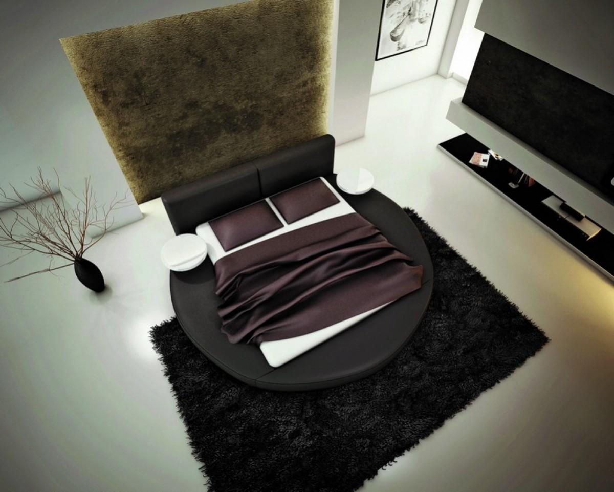 

    
VIG Modrest Atlas Black Bonded Leather Round Eastern King Bed w/Built in Side Tables
