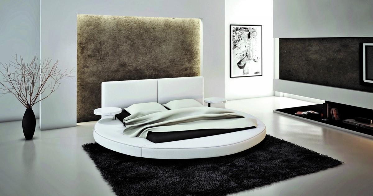 

    
VIG Modrest Atlas White Bonded Leather Round Eastern King Bed w/Built in Side Tables
