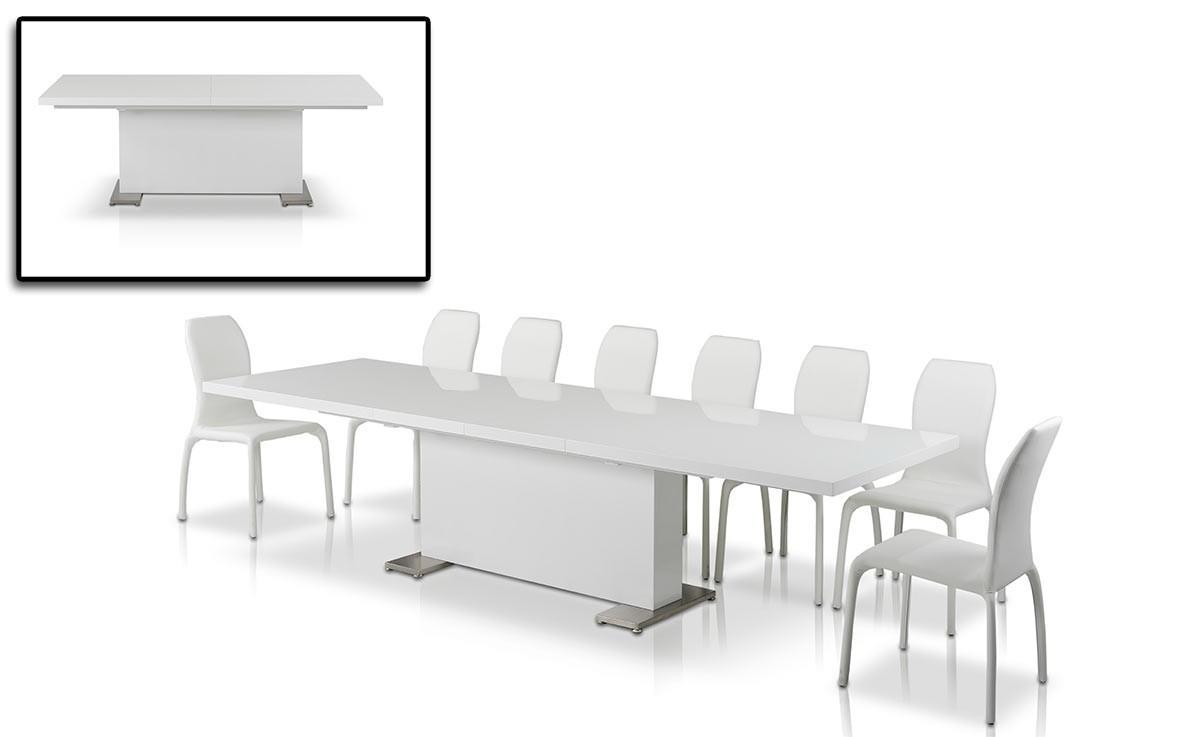 

    
Glossy White Rectangular Dining Table VIG Modrest Bono Modern Contemporary
