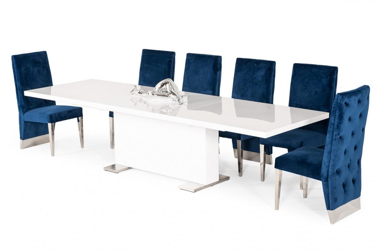

    
Glossy White Rectangular Dining Table VIG Modrest Bono Modern Contemporary
