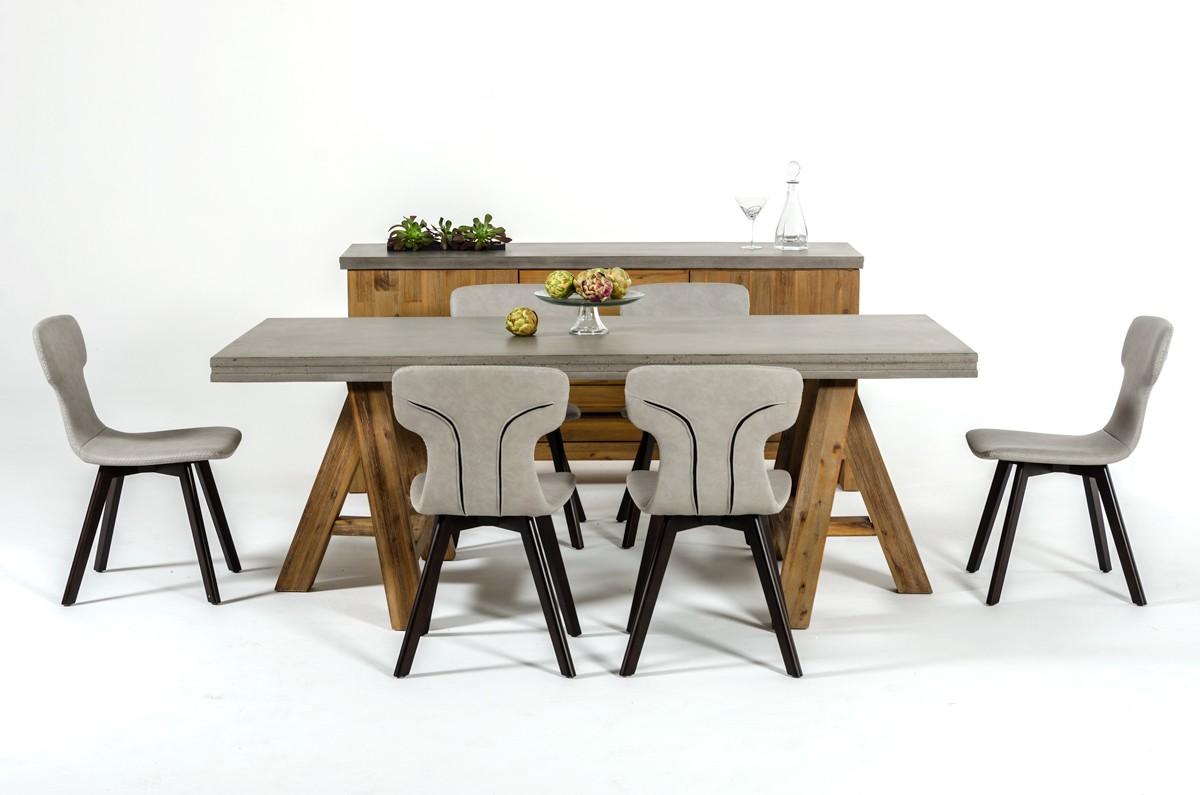 

    
VIG Modrest Civic Modern Concrete & Acacia Dining Table Grey Eco-Leather Chair Set 7Pcs Contemporary
