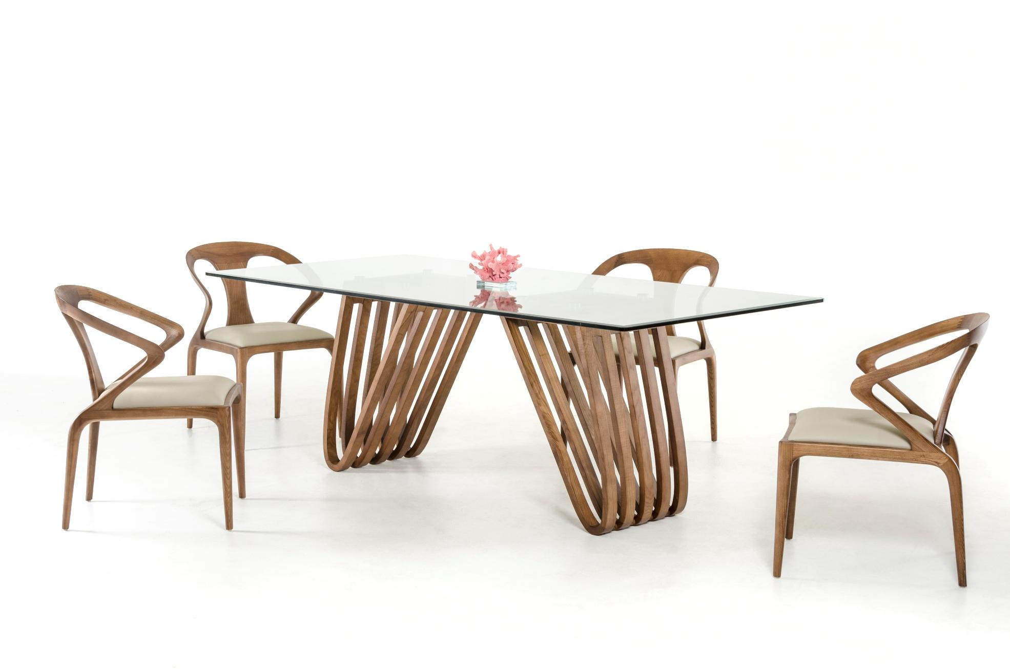

    
Contemporary Walnut & Glass Dining Room Set by VIG Modrest Draper
