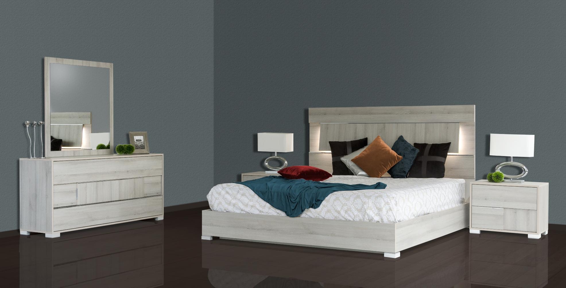 

    
 Shop  VIG Modrest Ethan Modern Grey Veneer Headboard w/LED King Bedroom Set 5Pc Made In Italy
