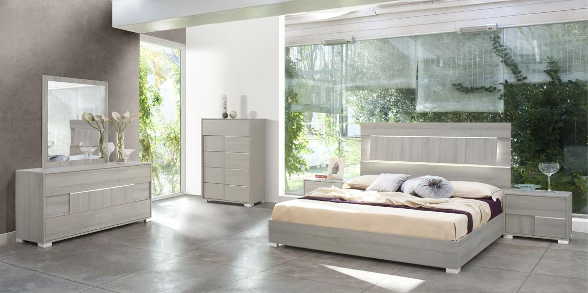 Contemporary, Modern Platform Bedroom Set Modrest Ethan VGACETHAN-SET-GRY-EK-6 in Gray 