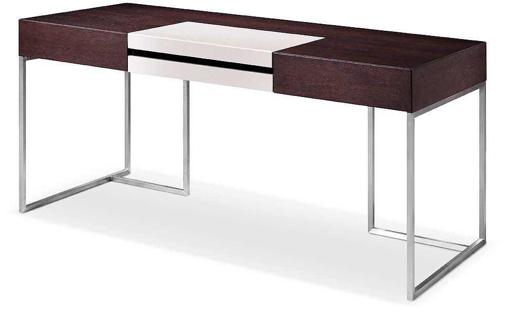 

    
Modern Brown Oak & Grey Office Desk w/ Side Cabinet by VIG Modrest Ezra
