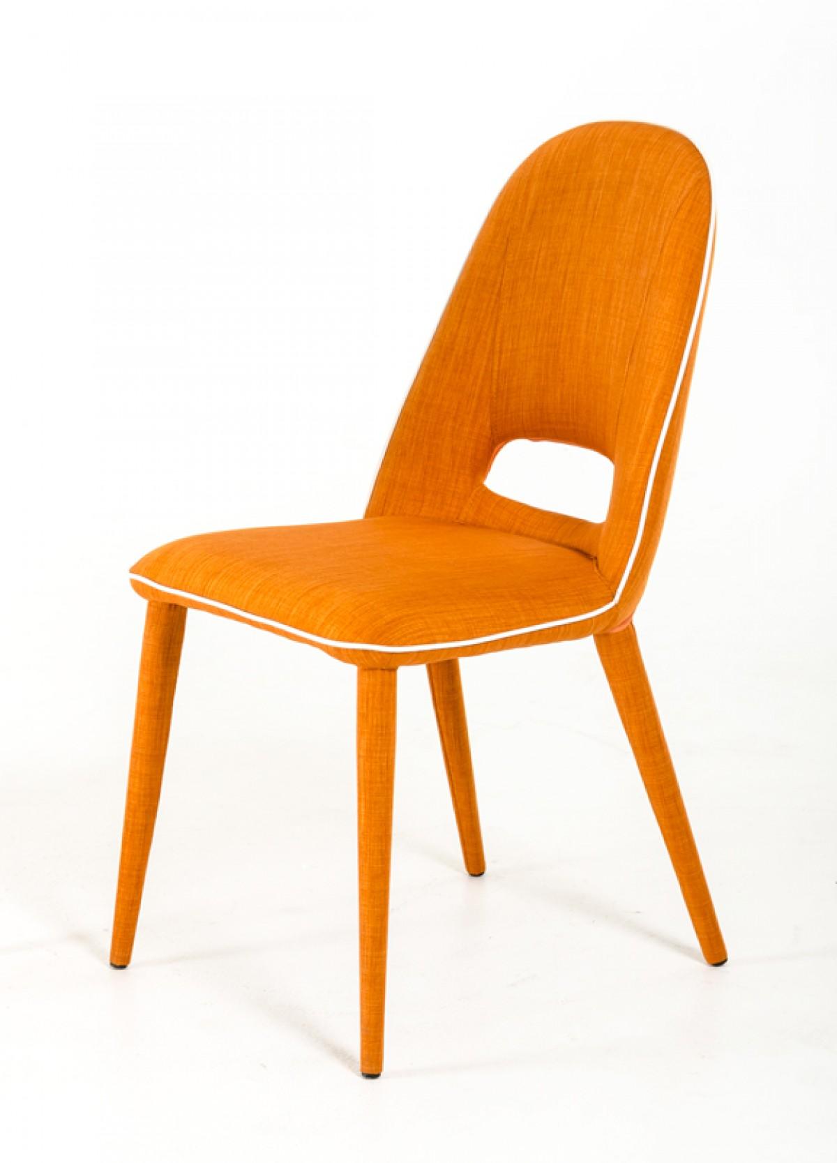 

    
VGEUMC-6097DT VGEUMC-8161CH-Set-5 Walnut Dining Table Orange Fabric Chairs Set 5 Pcs VIG Modrest Gala Modern
