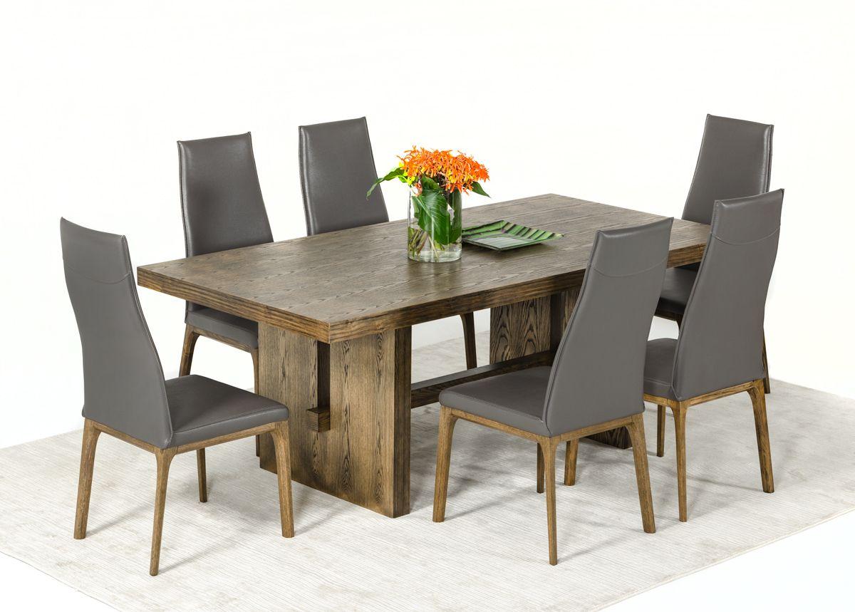 Contemporary, Modern Dining Table Cologne VGVCT8962 in Brown Oak 