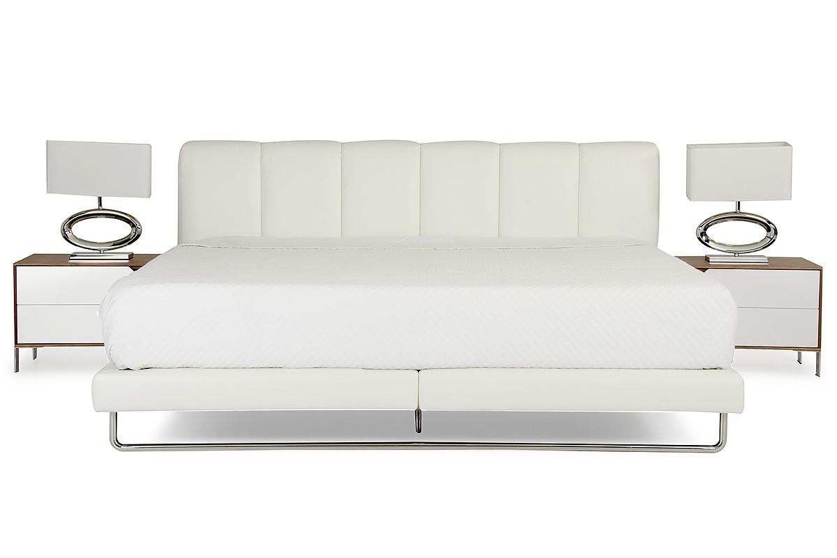 

    
VIG Modrest Heather Modern White Eco-Leather Bedroom Queen Bed
