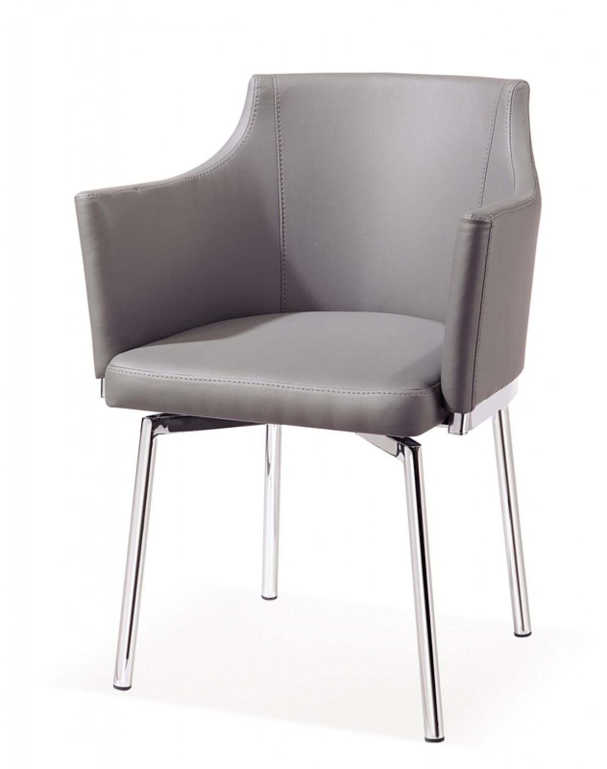 

    
Grey Leatherette Swivel Dining Chair Set 2 Pcs VIG Modrest Kaweah Modern
