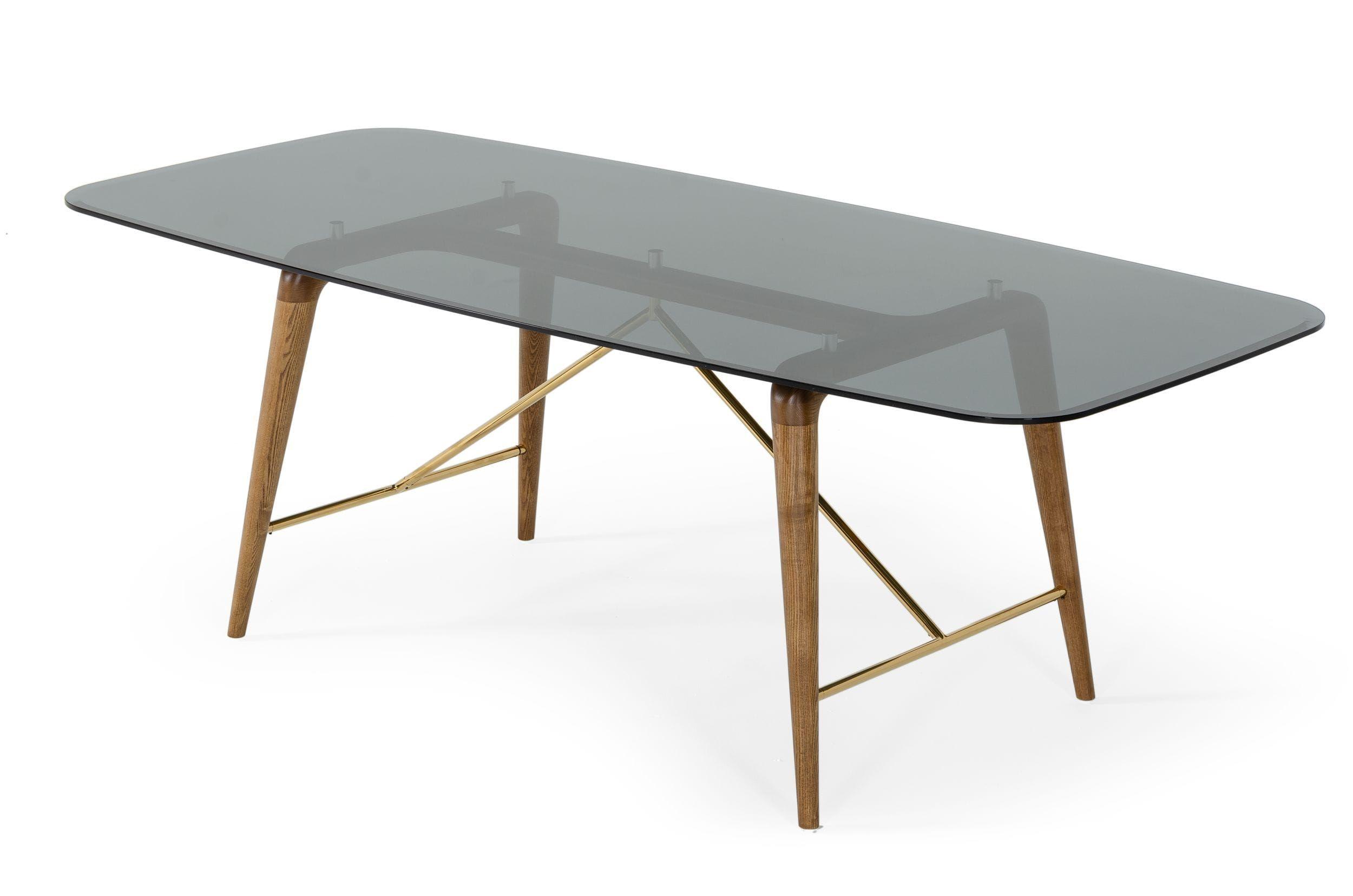 

    
Smoked Glass & Walnut Large Dining Table by VIG Modrest Kipling
