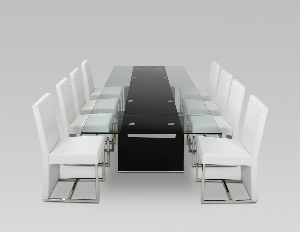 

    
Extendable Glass Top Dining Table VIG Modrest Lisbon  Modern Contemporary
