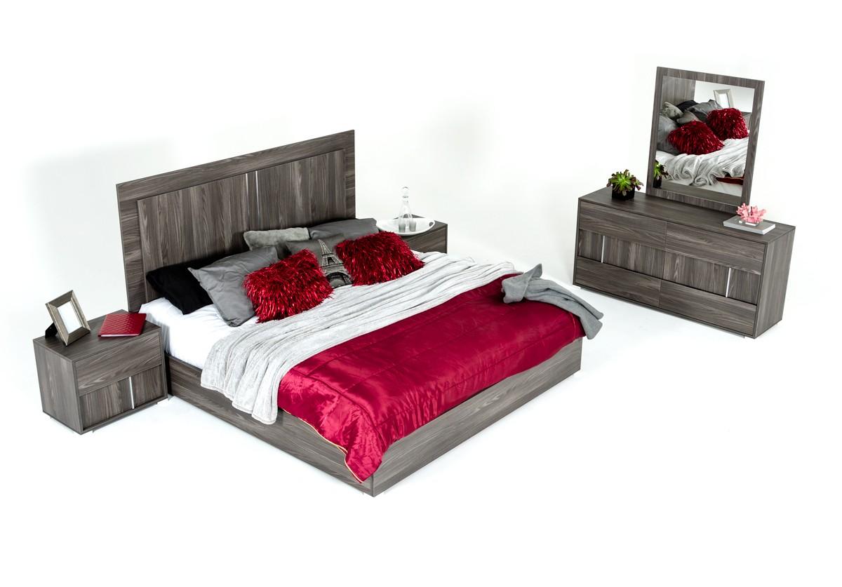

        
00840729142304VIG Modrest Luca Matte Grey Finish Eastern King Platform Bedroom Set 5Pcs Made In Italy
