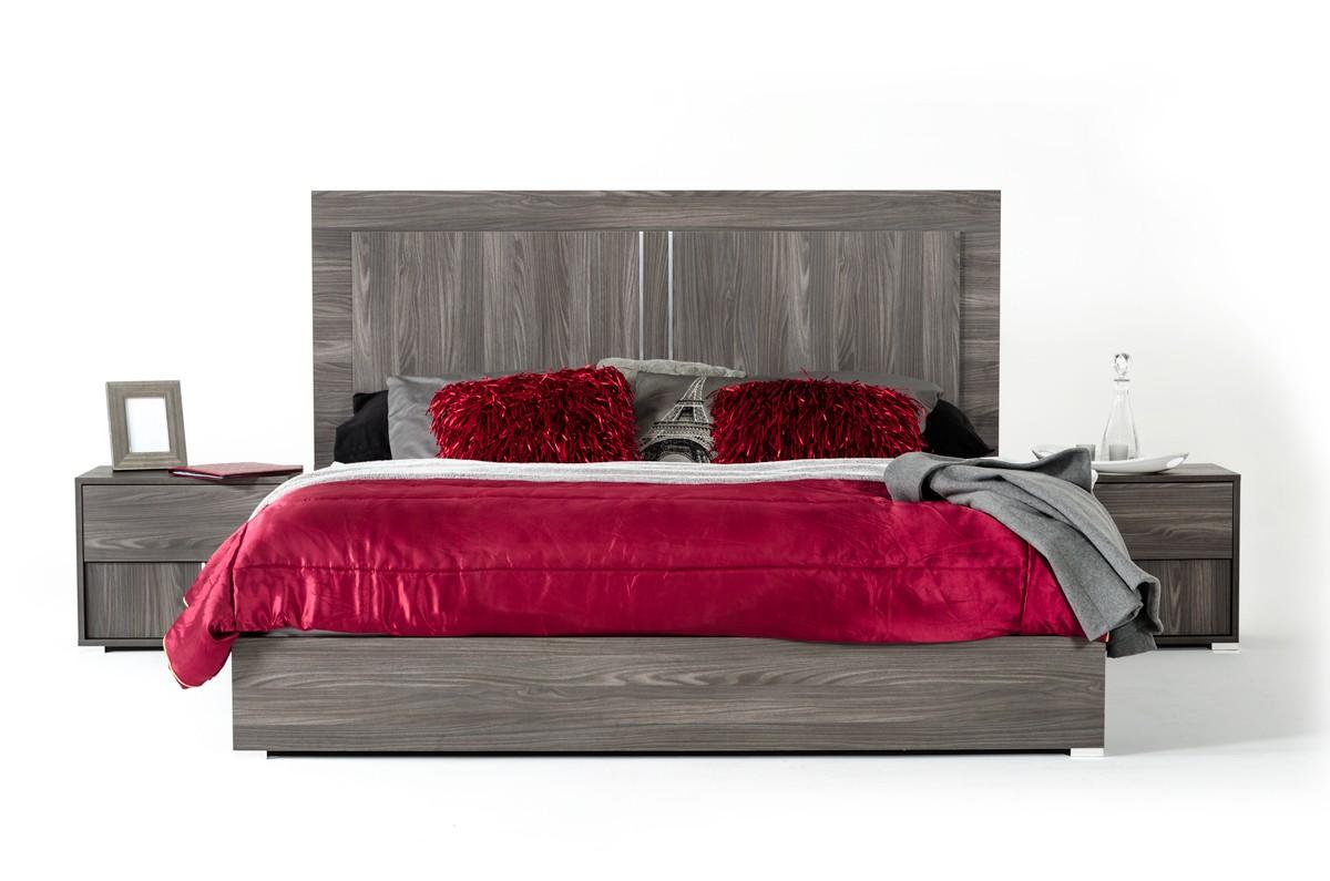 

    
VIG Modrest Luca Matte Grey Finish Queen Platform Bed Made In Italy
