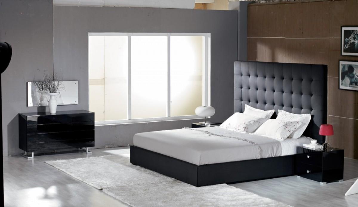 

                    
Buy VIG Modrest Lyrica Black Leatherette Tufted Tall Headboard King Bedroom Set 5Pcs
