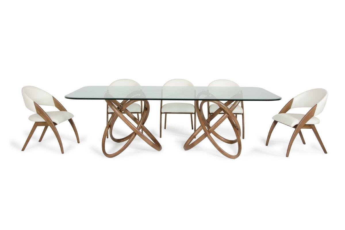 

    
Modern Glass & Walnut Dining Table by VIG Modrest Mason
