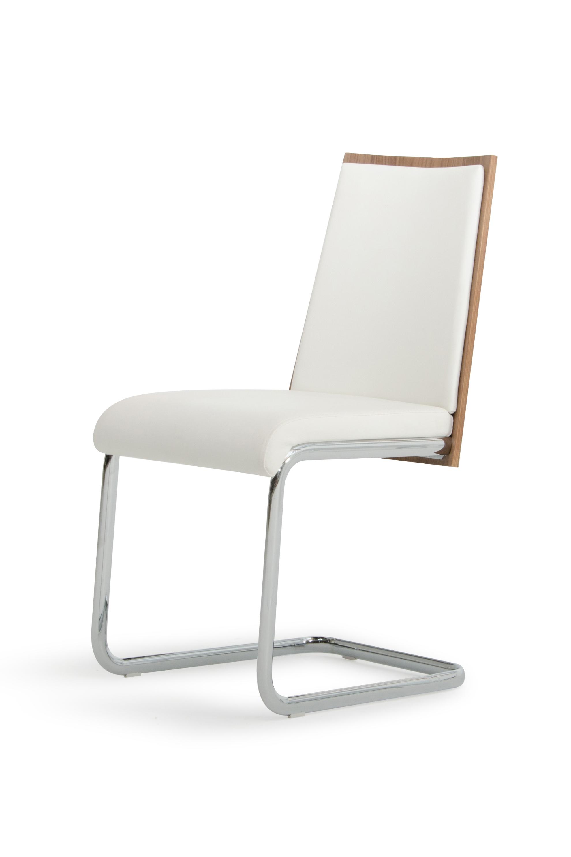 

    
White Leatherette Walnut Back Dining Chair Set 2 pcs VIG Modrest Morgan Modern
