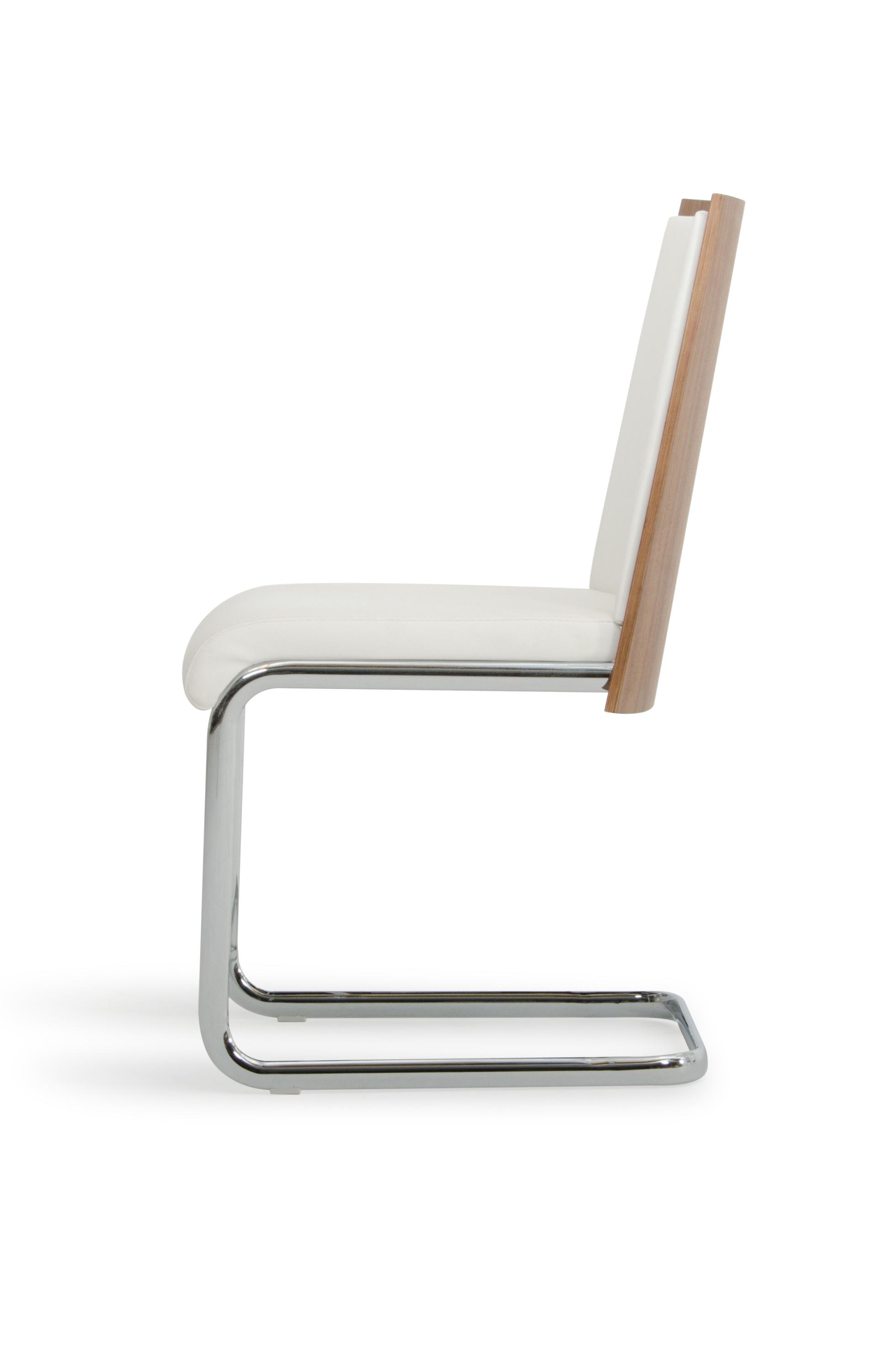 

    
VGEWF3175BE-WHT White Leatherette Walnut Back Dining Chair Set 2 pcs VIG Modrest Morgan Modern
