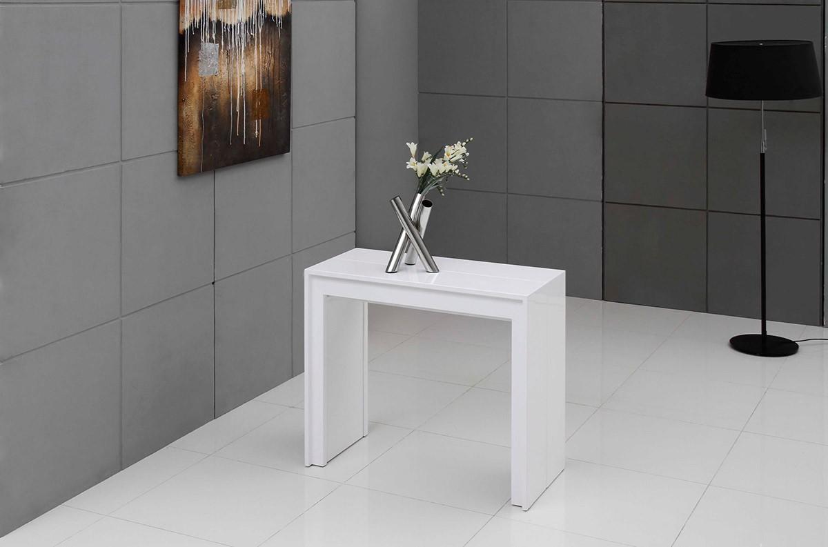 

    
Ultra-Compact Extendable White Dining Table VIG Modrest Morph Modern
