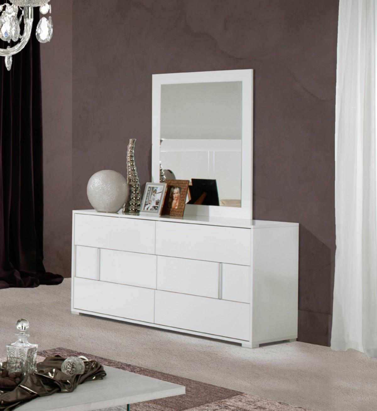 Contemporary, Modern Double Dresser Modrest Nicla VGACNICLA-DRS in White 