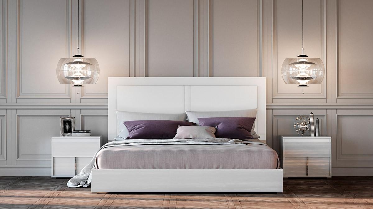 Contemporary, Modern Platform Bed Modrest Nicla VGACNICLA-BED-EK in White 