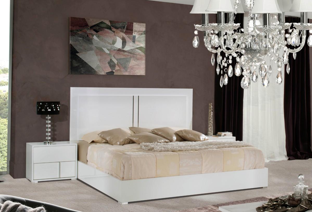 Modern Platform Bedroom Set Modrest Nicla VGACNICLA-BED-EK-Set-3 in White 