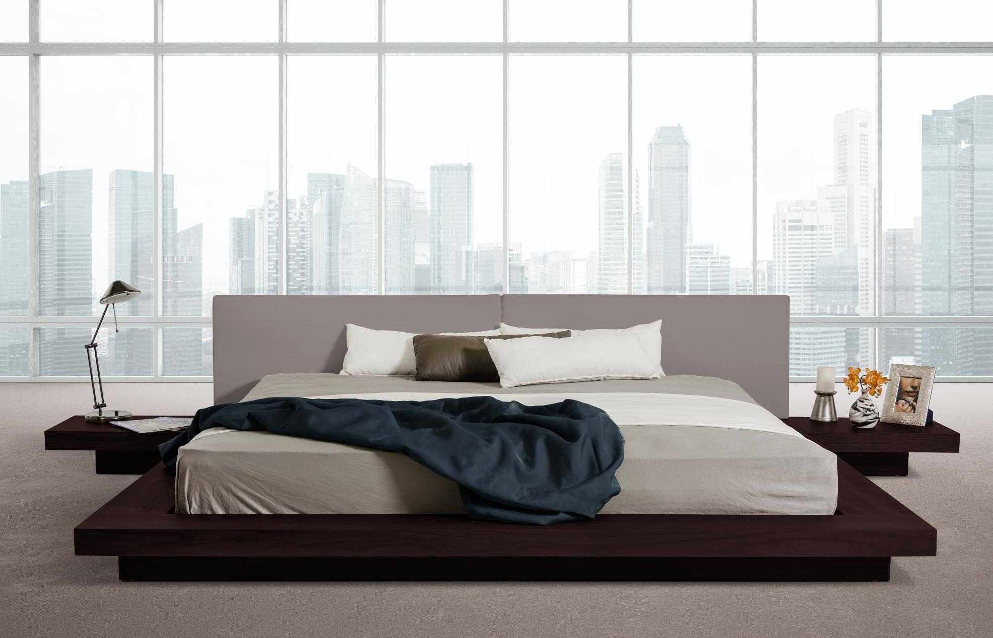 

    
VIG Modrest Opal Black Oak Grey Japanese Style King Platform Bed w/Nightstands
