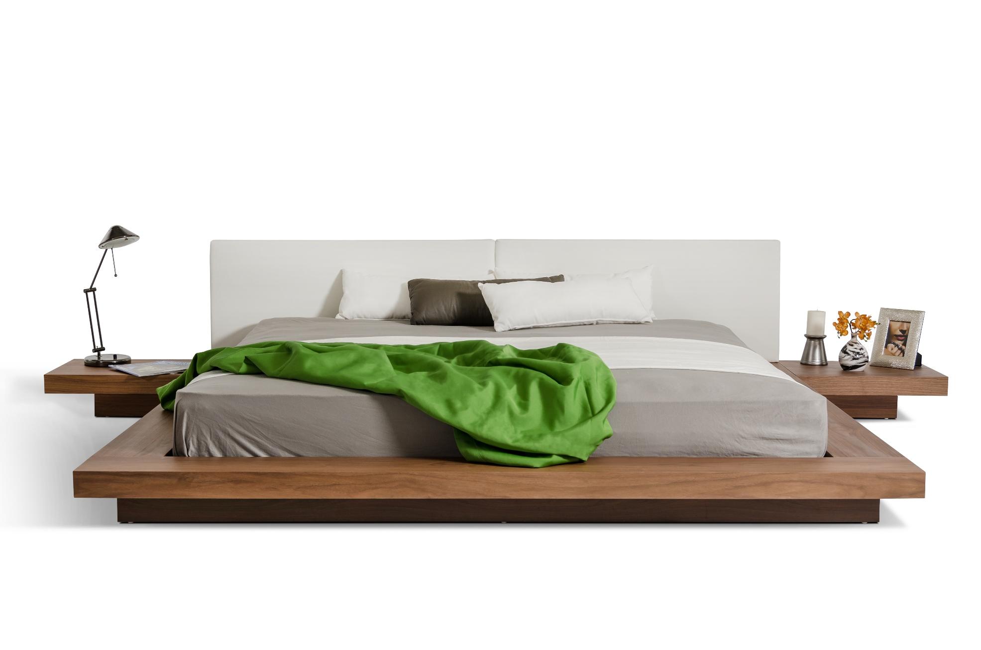 Contemporary, Modern Platform Bedroom Set Modrest Opal VGKCHB39-WAL-Q in White, Brown Leatherette