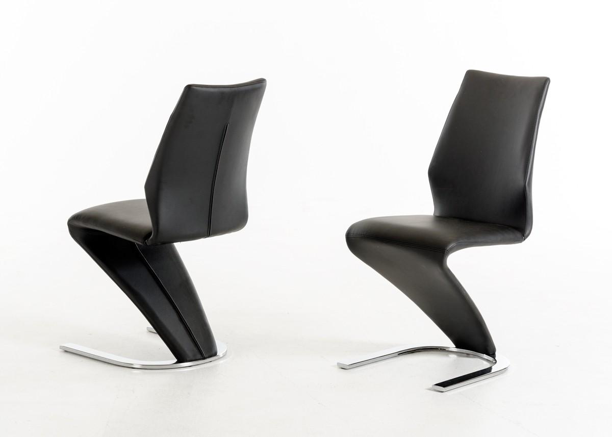 Modern Dining Side Chair Modrest Penn VGGUJCD-6606-BLK in Black Leatherette