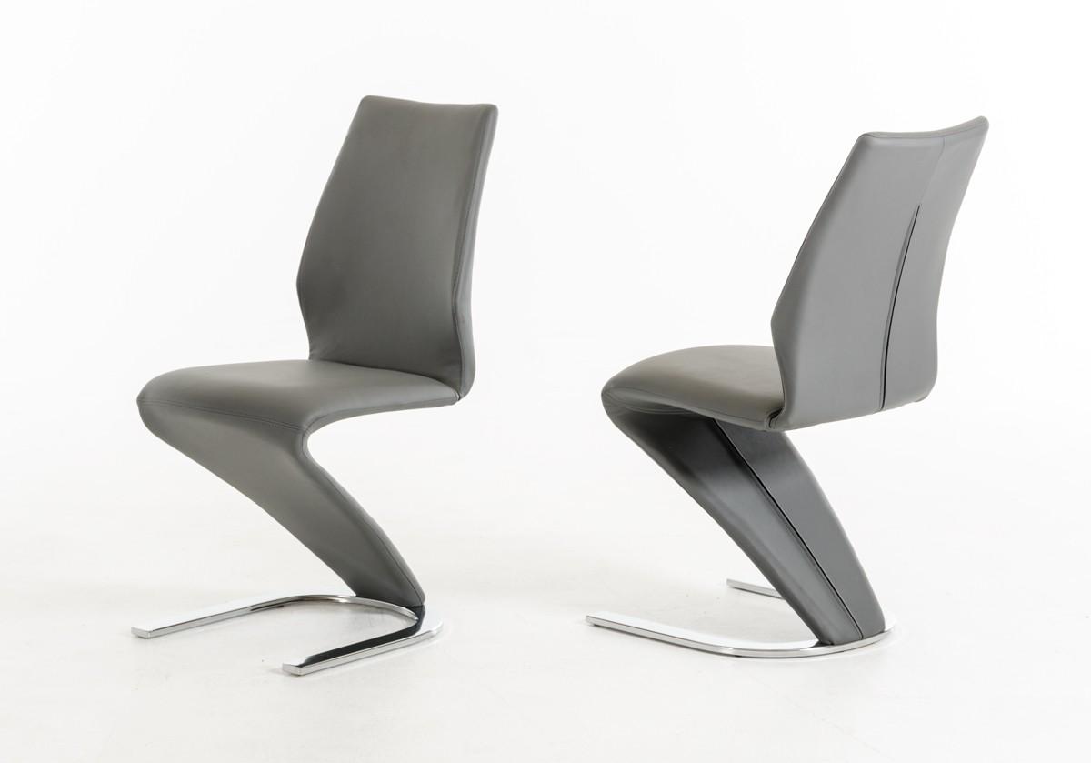 Modern Dining Side Chair Modrest Penn VGGUJCD-6606-GRY in Gray Leatherette