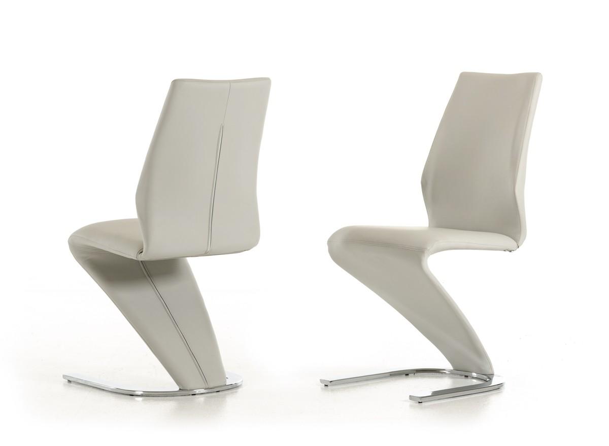 Modern Dining Side Chair Modrest Penn VGGUJCD-6606-LTGRY in Light Gray Leatherette