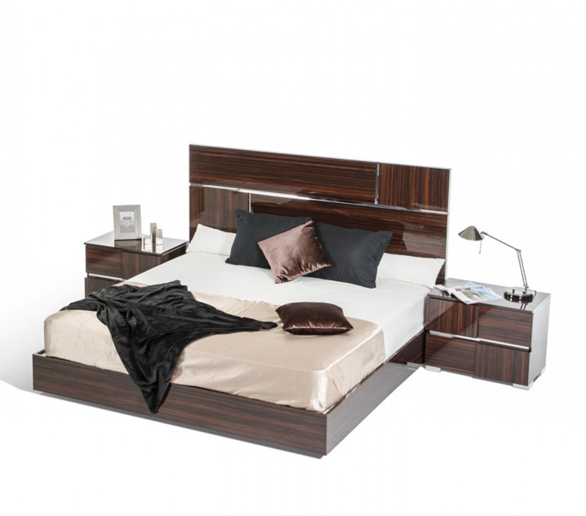 

    
VIG Modrest Picasso Modern Ebony Lacquer Cal King Platform Bed Made In Italy
