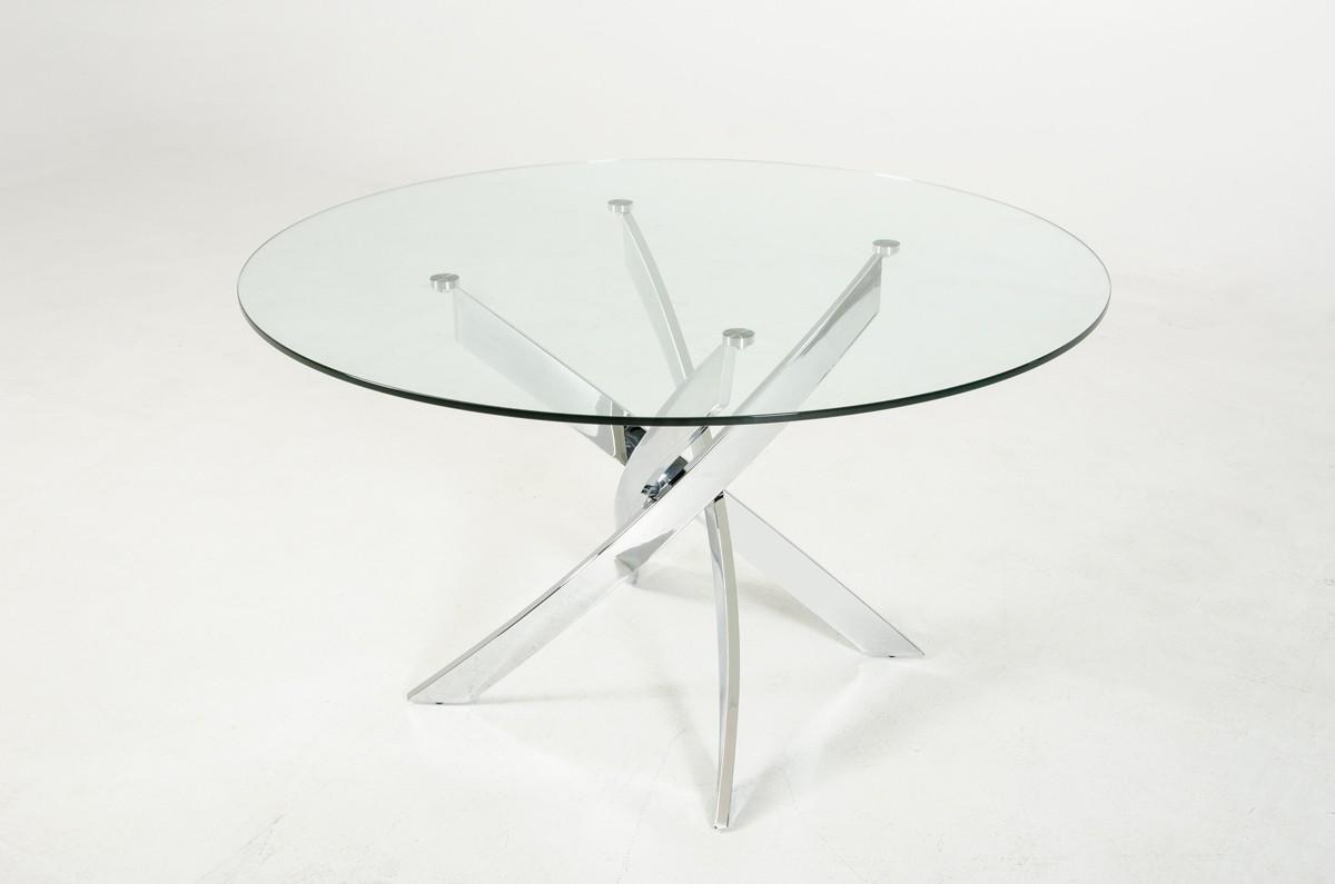 

    
Round Glass Dining Table Black Leather Chairs Set 5Pcs VIG Modrest Pyrite Modern
