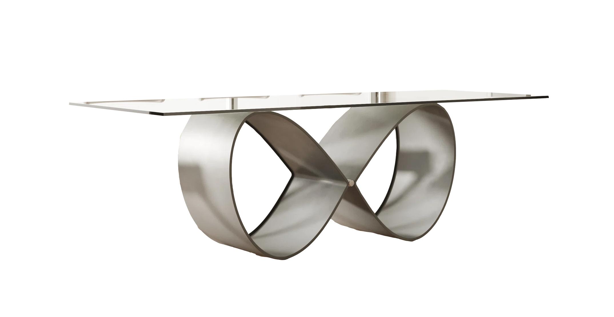 Contemporary, Modern Dining Table Hadley VGGM-DT-CASTA-DT in Silver 