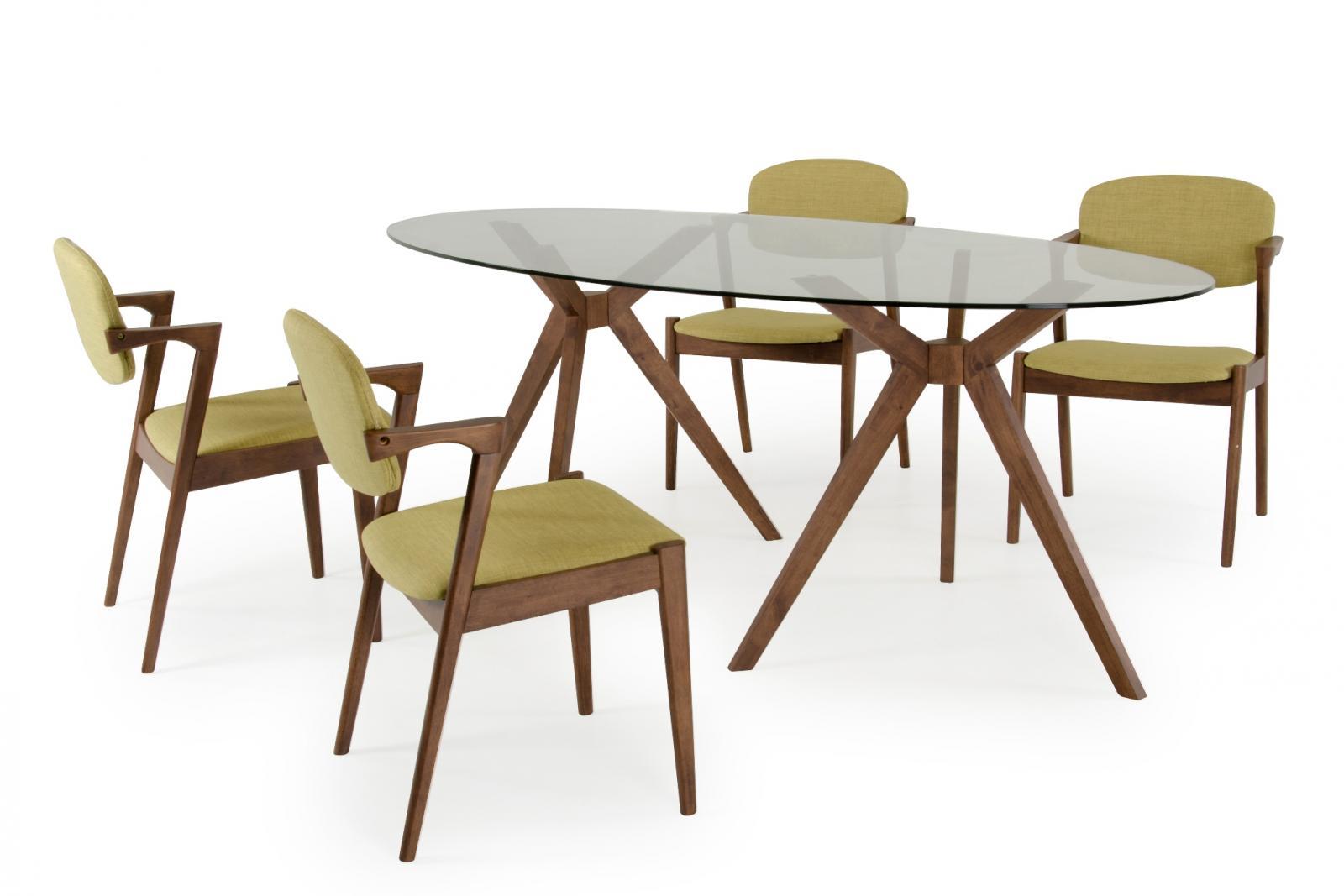 

    
VIG Modrest Skylar Glass Oval Dining Table Green Tea Chairs Set 5Pcs Modern
