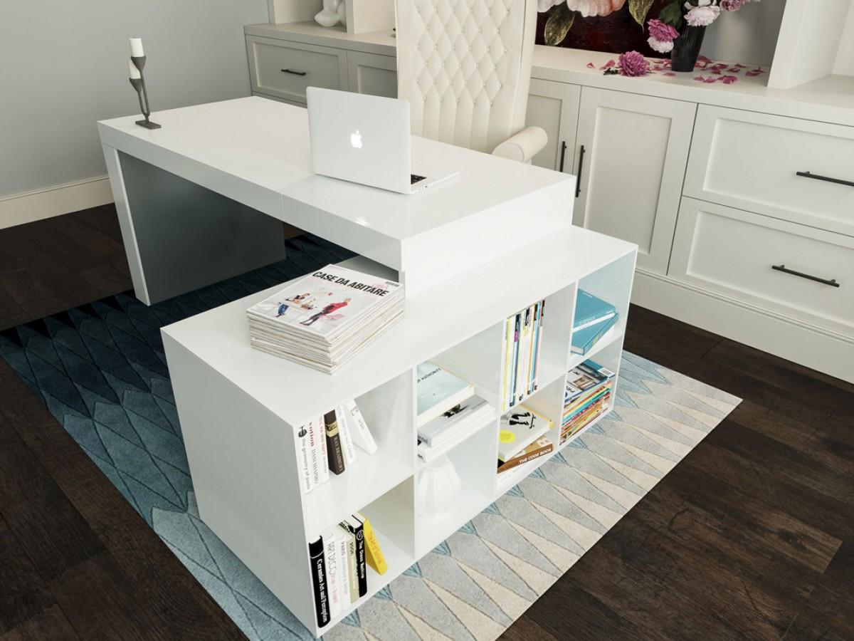 Contemporary, Modern Computer desk Modrest Soul VGWCNS005 in White 