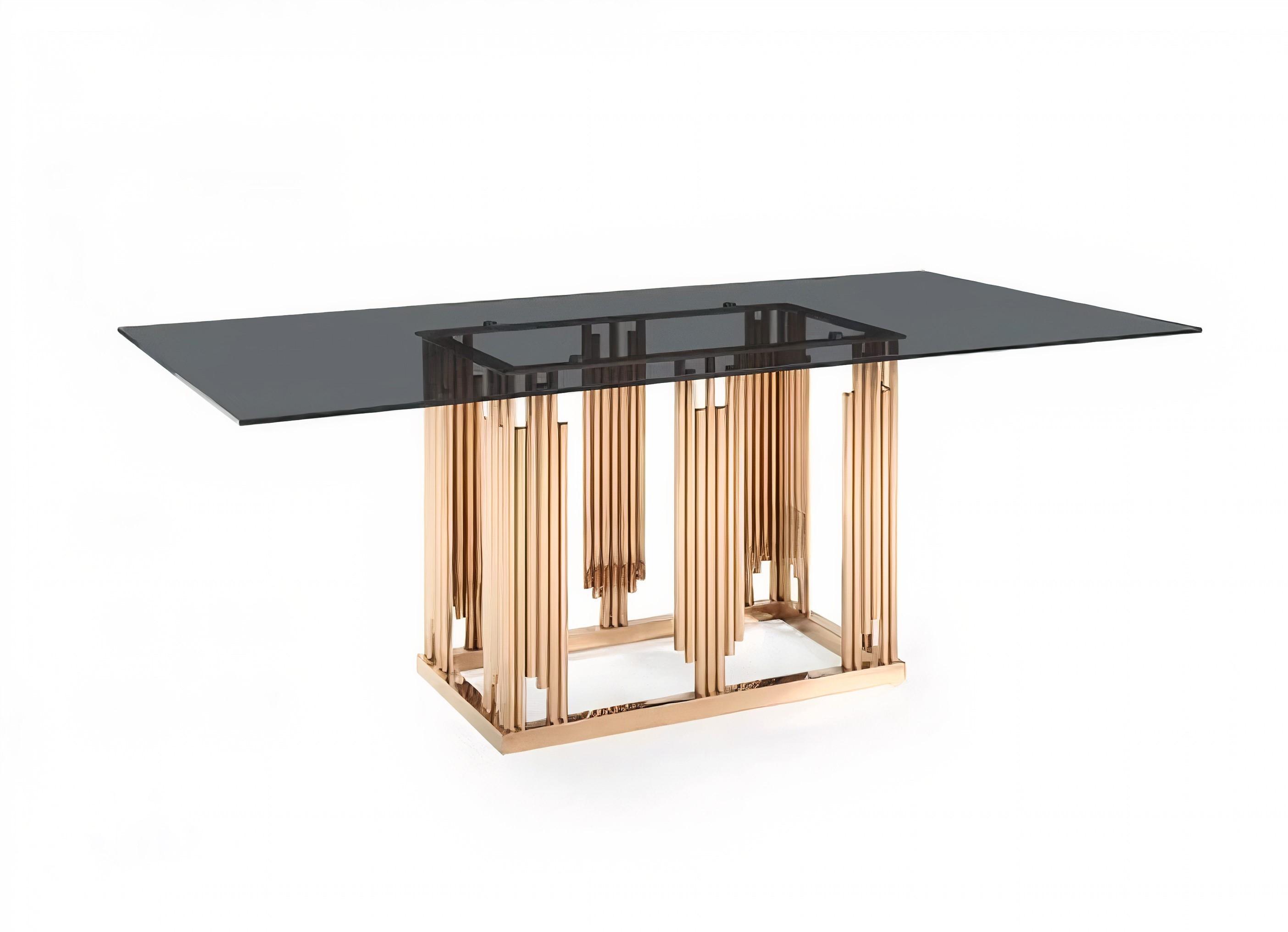 Contemporary, Modern Dining Table Token VGVCT816 in Gold, Black 