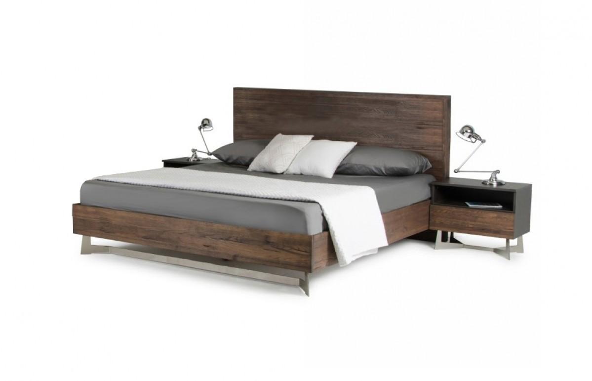 Modern Platform Bedroom Set Modrest Wharton VGEDWHARTON-BED-Q-Set-2 in Brown 