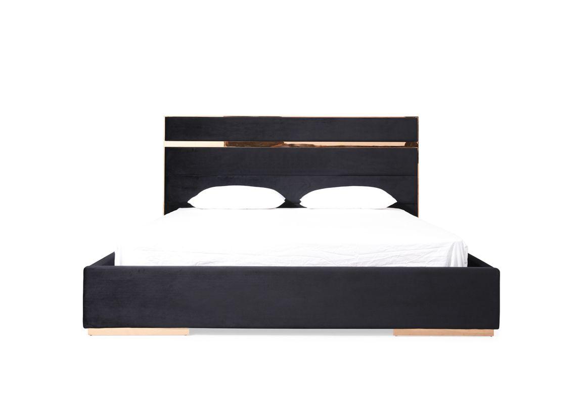 Contemporary, Modern Panel Bed Cartier VGVCBD-A002-CK in Black 
