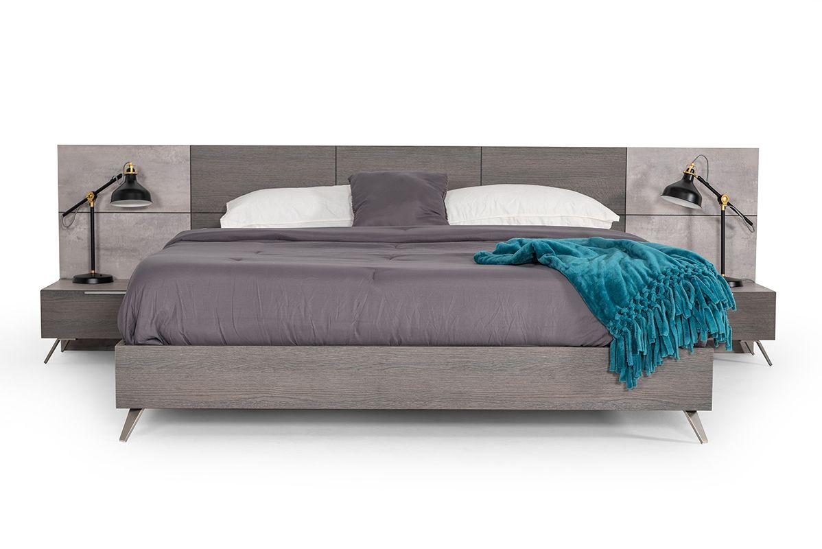 Contemporary, Modern Panel Bed Bronx VGACBRONX-BED in Gray 