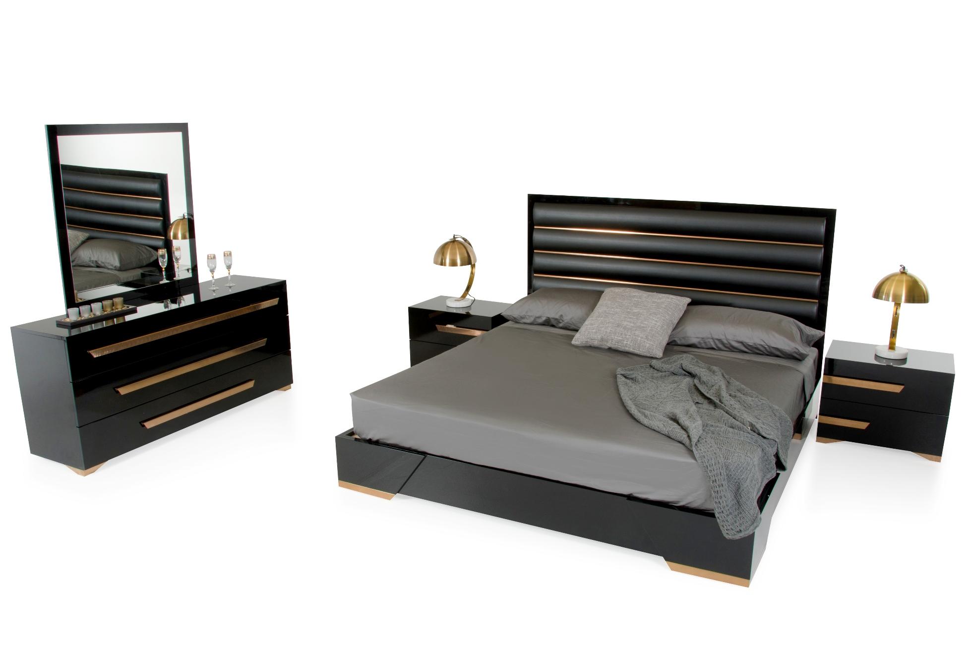 

                    
Buy Glossy Black Rosegold King Bedroom Set 3Pcs VIG Nova Domus Romeo MADE IN ITALY
