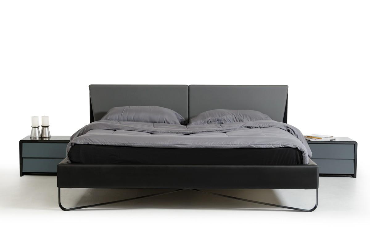

    
VIG Nova Domus Stone Modern Grey Black Leatherette King Platform Bedroom Set 2Pcs
