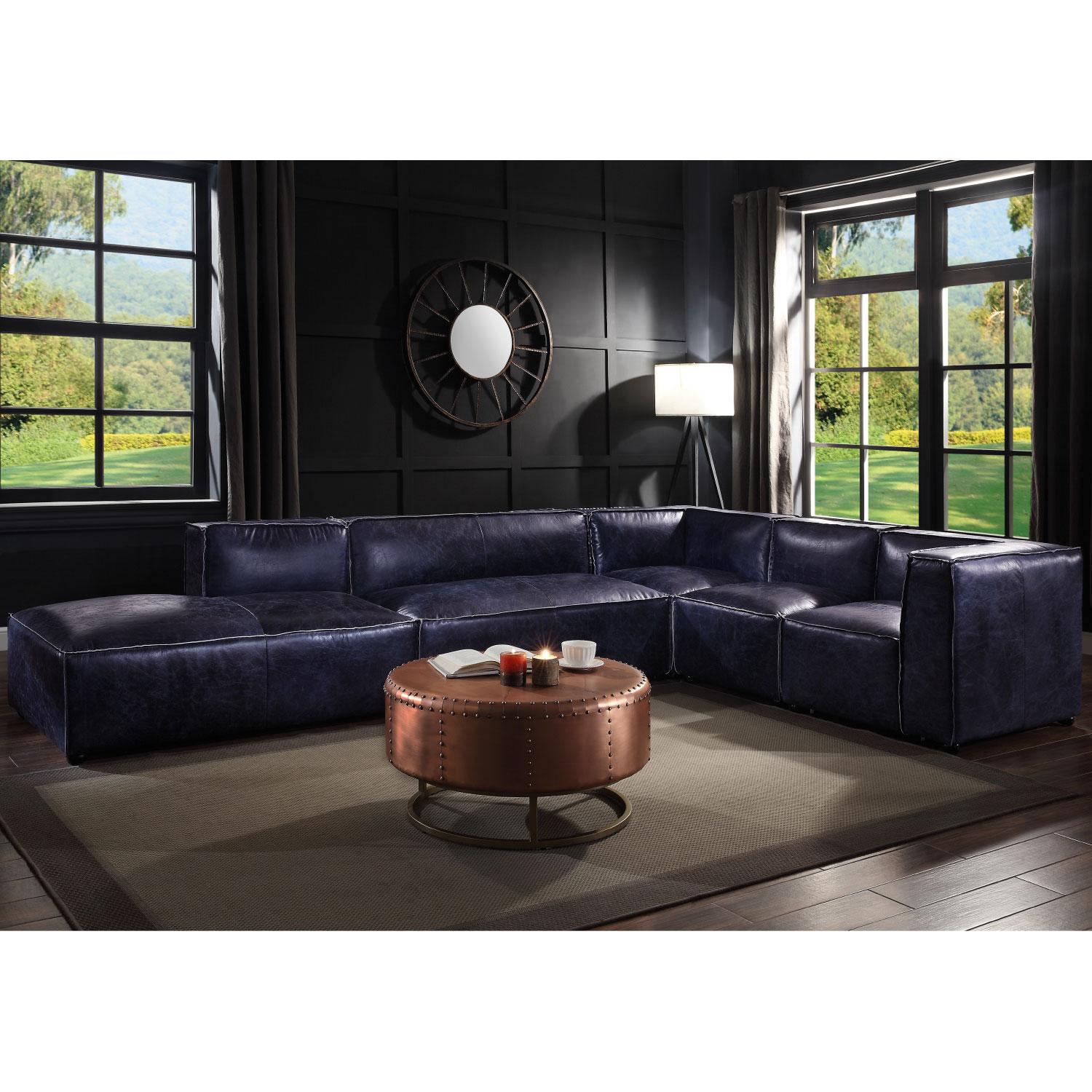 

                    
Buy Vintage Blue Genuine Leather Modular Sectional 56596 Birdie ACME Contemporary
