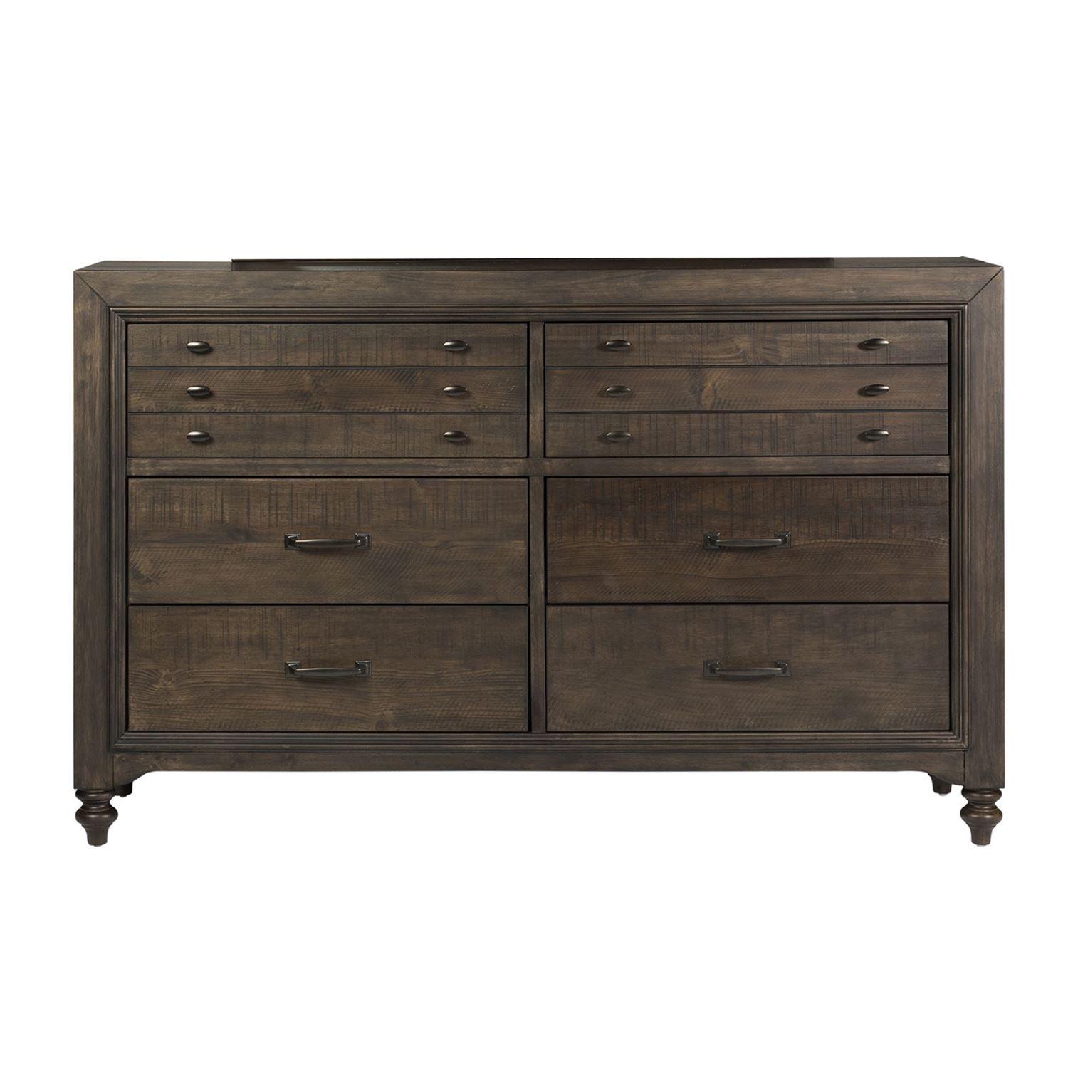 

    
Vintage Brown Wood 6 Drawer Dresser Catawba Hills (816-BR) Liberty Furniture
