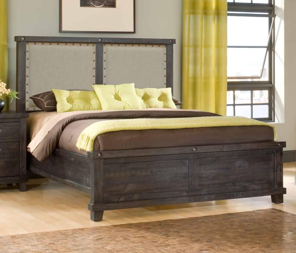 

    
Vintage Cafe Finish Solid Wood Fabric CAL King Bed YOSEMITE by Modus Furniture
