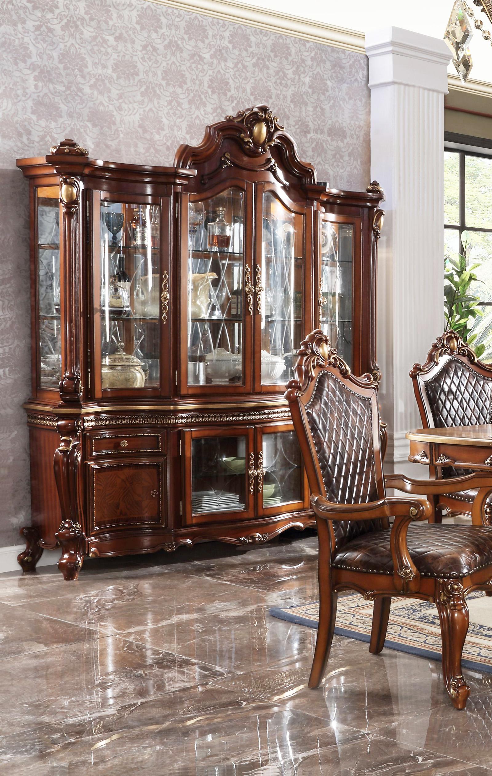 Traditional,  Vintage China Cabinet 68227 68227 in Oak, Cherry 